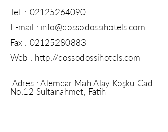 Dosso Dossi Hotels Old City iletiim bilgileri